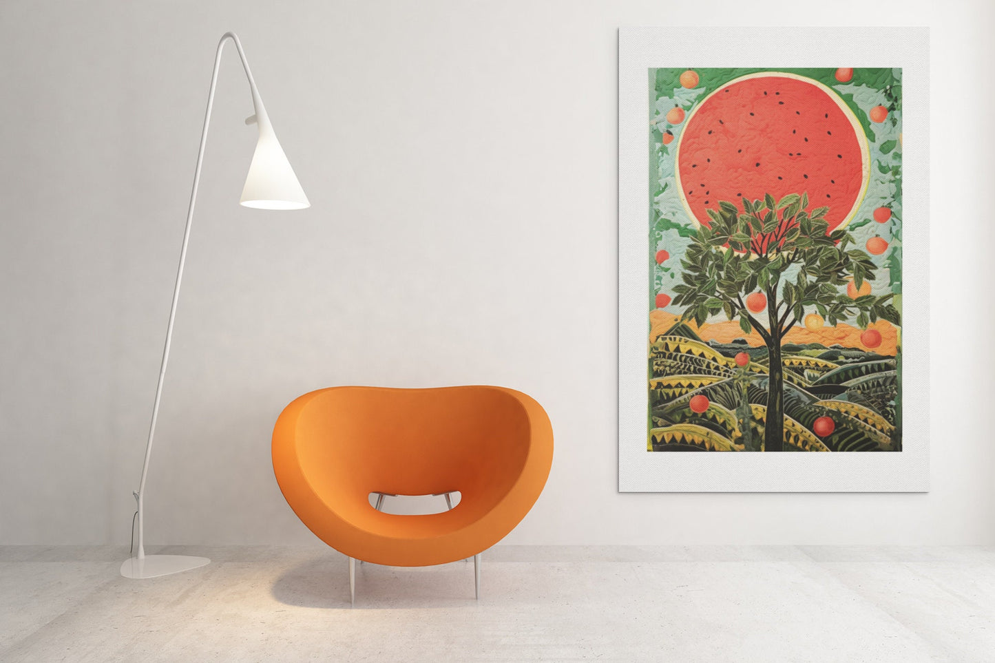 Orchard of Hope, Palestine Artwork, Watermelon, Jaffa Oranges, Farm, Wall Print Art, Home Decor, #Ceasefire, Free Palestine, Poster